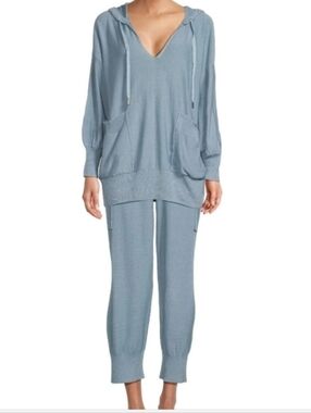 FREE PEOPLE INTIMATELY Snuggle Season Outfit XL Sweater & Pants Set Blue